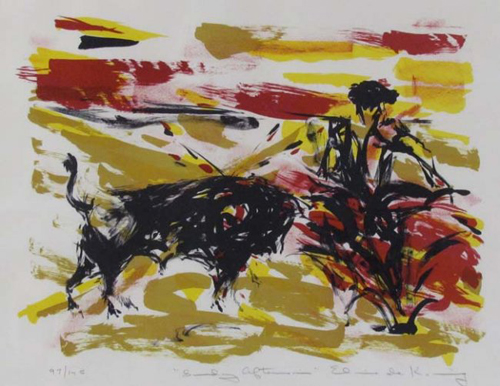 Sunday Afternoon, a Lithograph by  