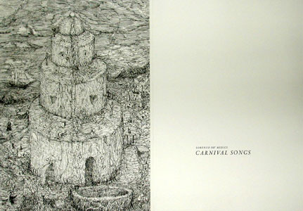 A page from Carnival Songs by Lorenzo de' Medici; Bilingual edition. First English translation by Anthony Oldcorn. and artwork by 2 Etchings by William Wiley, Mimmo Paladino & Joerg Schmeisser.