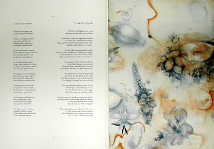 A page from Carnival Songs by Lorenzo de' Medici; Bilingual edition. First English translation by Anthony Oldcorn. and artwork by 2 Etchings by William Wiley, Mimmo Paladino & Joerg Schmeisser.