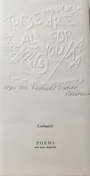 A page from Poems by Corbaccio\' and artwork by Corbaccio\'