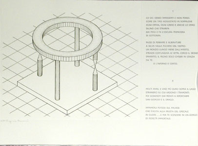 A page from Motets by Eugenio Montale. Bilingual Edition. Translation by Raphael Fodde and artwork by Virginio Ferrari. 8 etchings